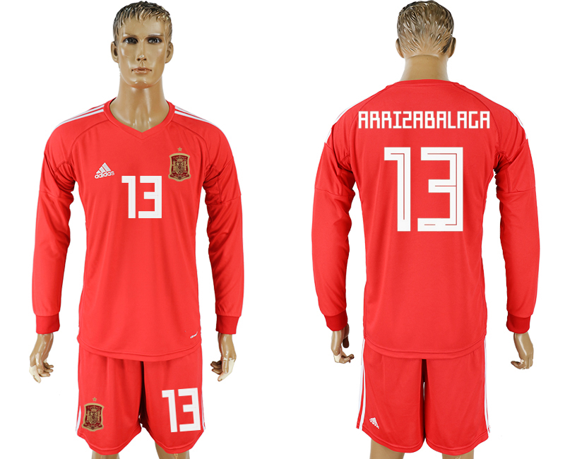 Maillot de foot SPAIN LONG SLEEVE SUIT #13 ARRIZABALAGA  2018 FI